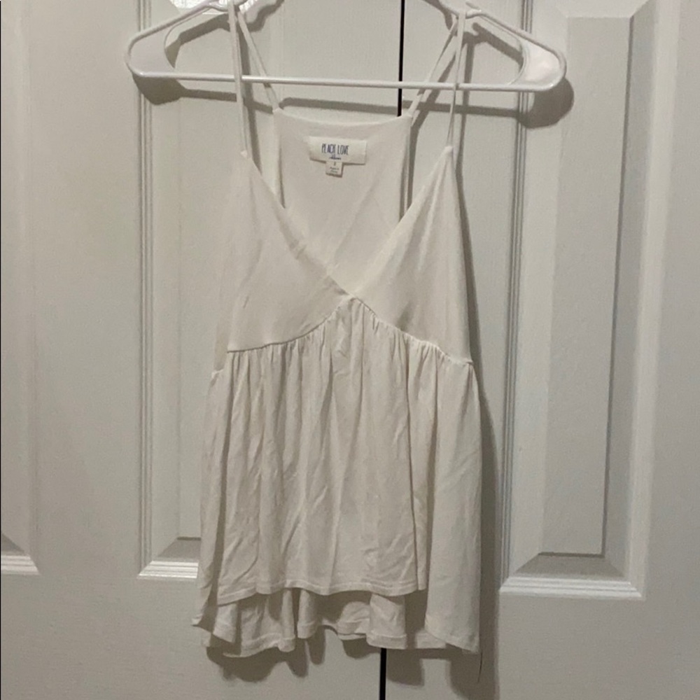 V Neck White Tank Top